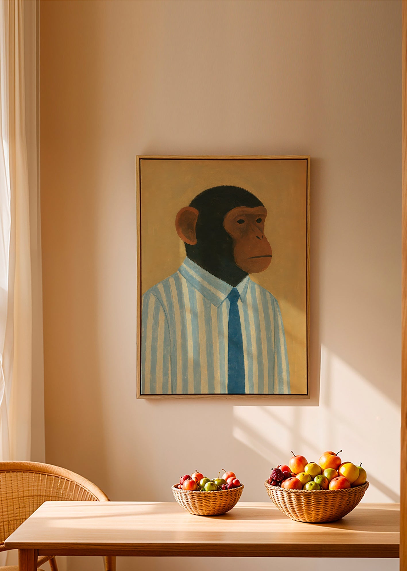 Abe i skjorte med striber – Canvas1