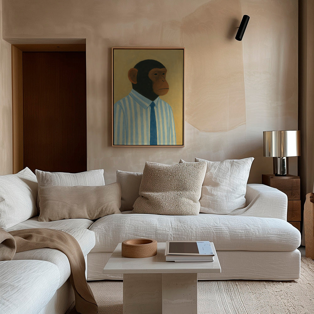 Abe i skjorte med striber – Canvas2