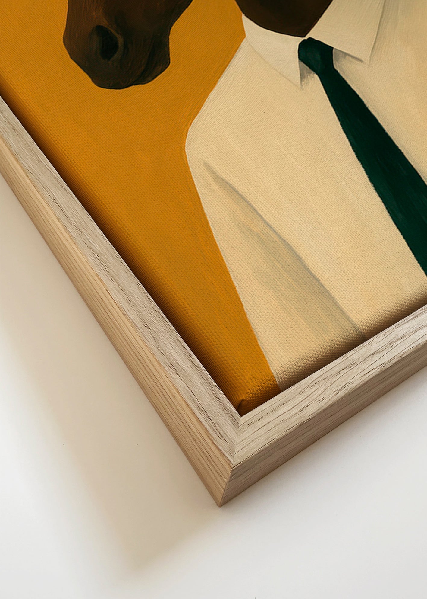Kunstværk: Heste portræt med slips – Canvas detail