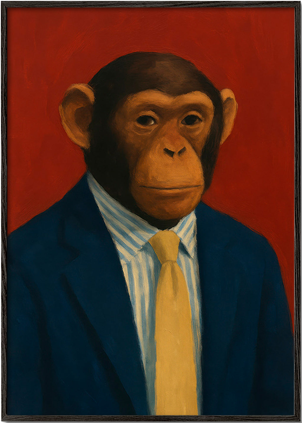 Plakat chimpanse i jakkesæt – Black Frame