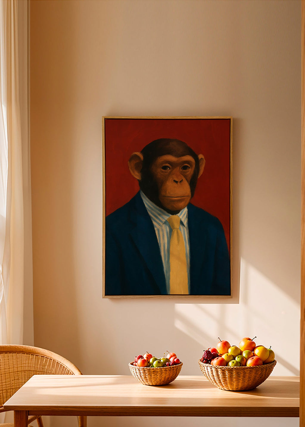 Plakat chimpanse i jakkesæt – Canvas2