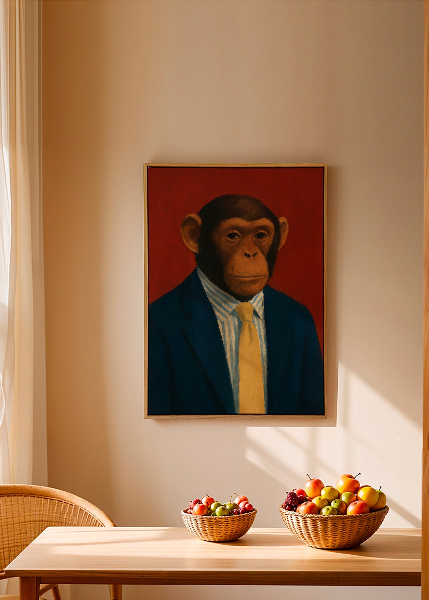 Plakat chimpanse i jakkesæt – Canvas2