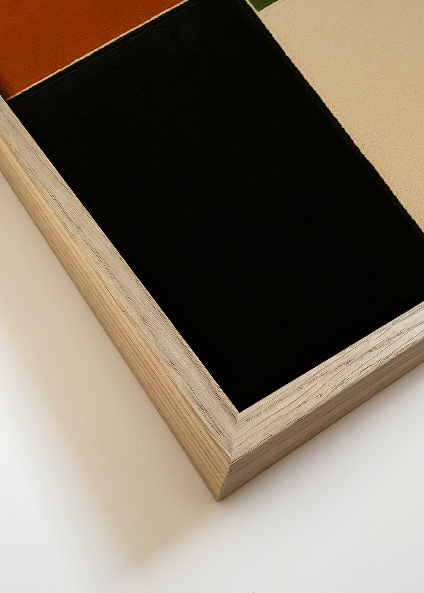 Geometrisk billede jordfarvede blokke – Canvas detail