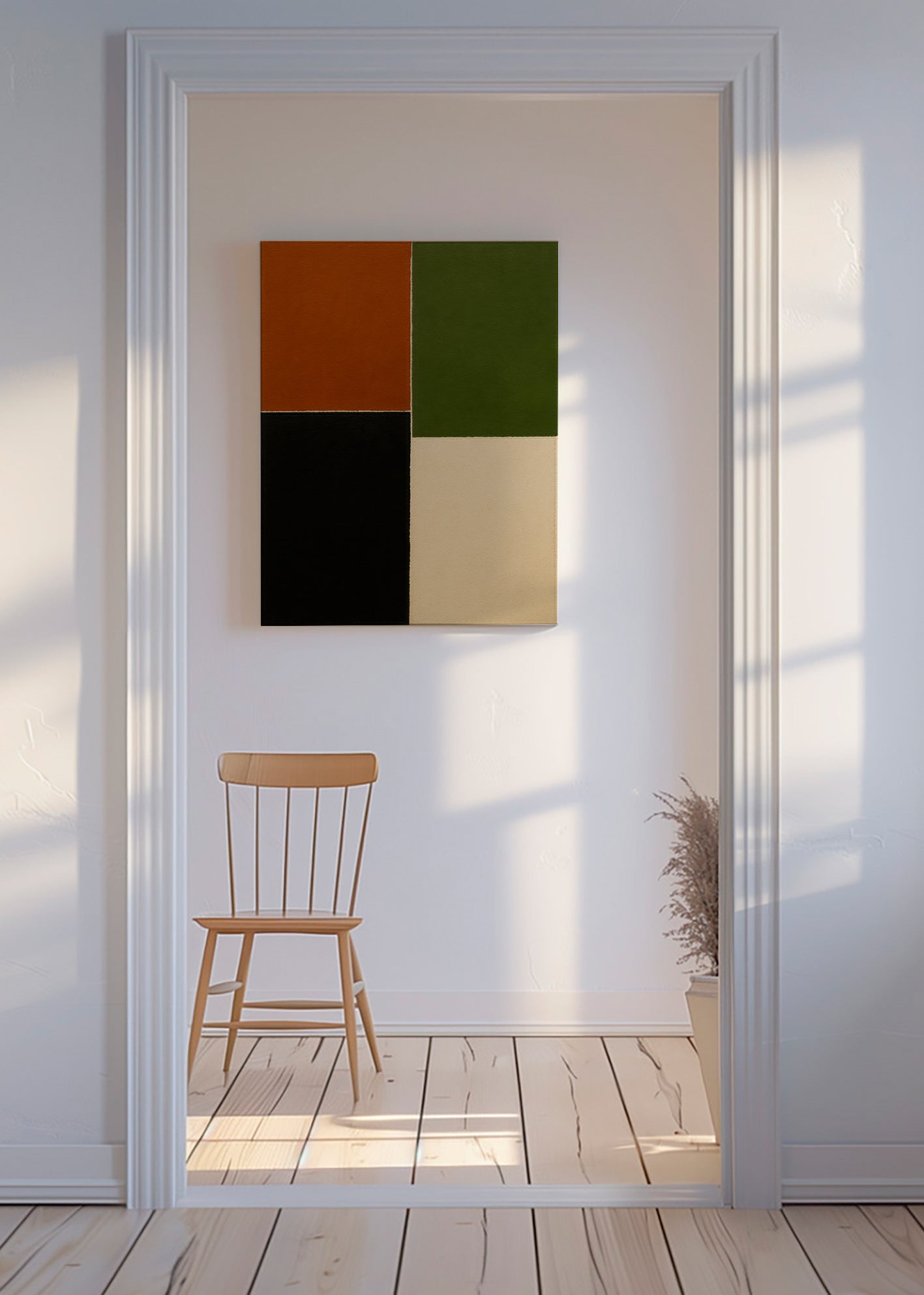 Geometrisk billede jordfarvede blokke – Canvas