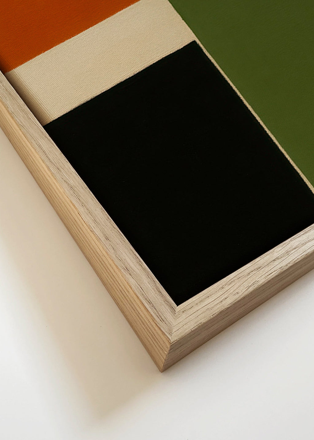 Geometrisk plakat med lodrette farveblokke – Canvas detail