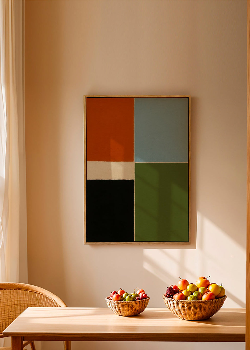 Geometrisk plakat med lodrette farveblokke – Canvas1