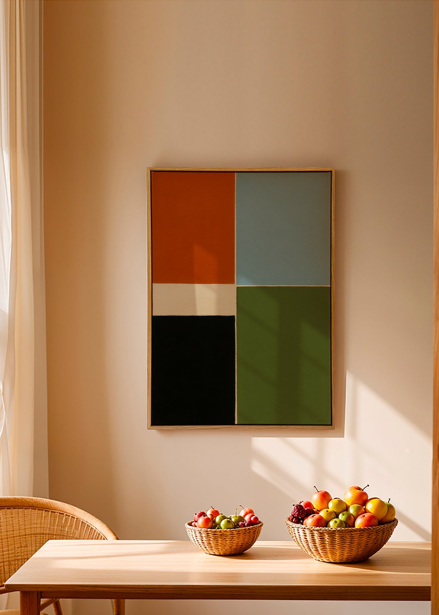 Geometrisk plakat med lodrette farveblokke – Canvas1