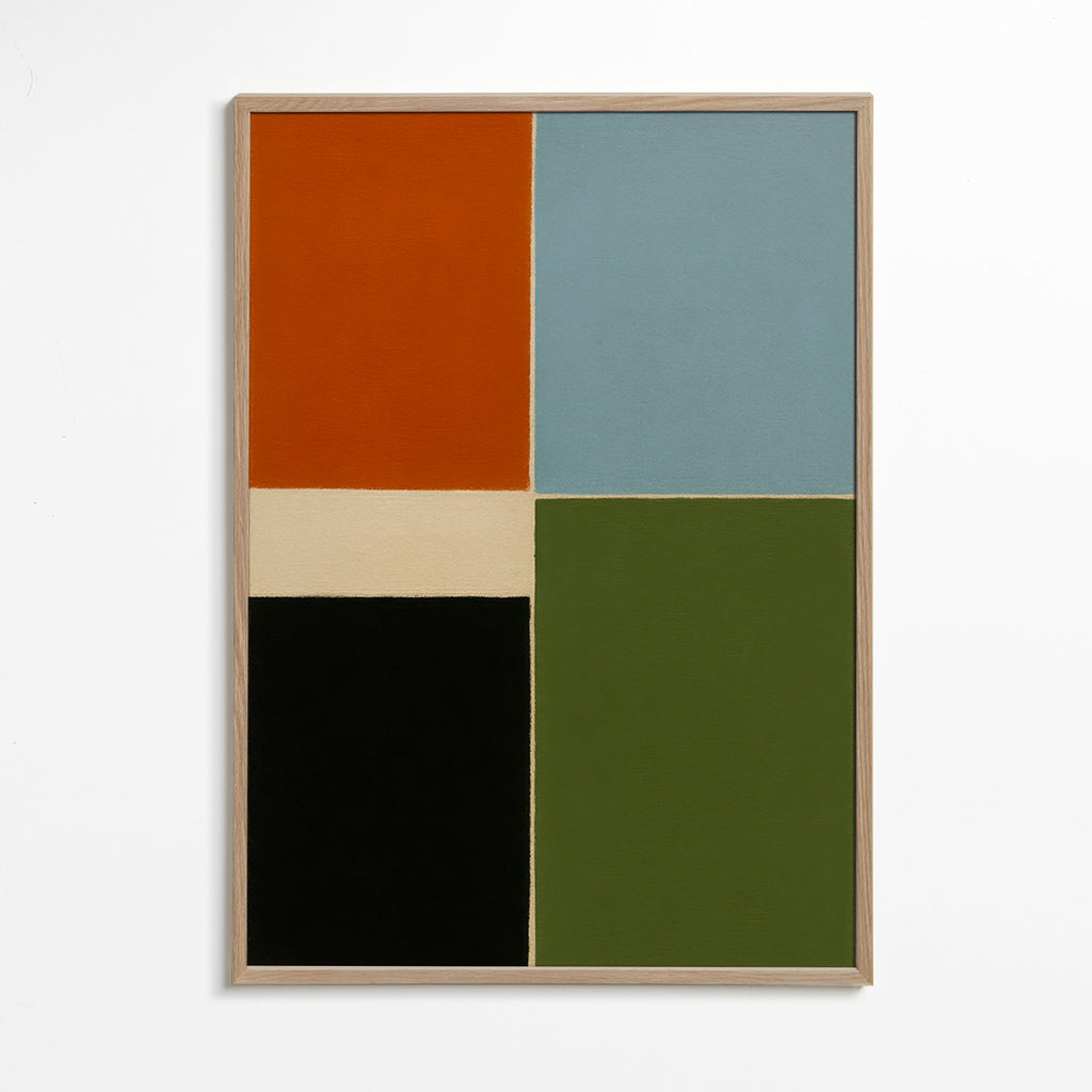 Geometrisk plakat med lodrette farveblokke – Oak Frame