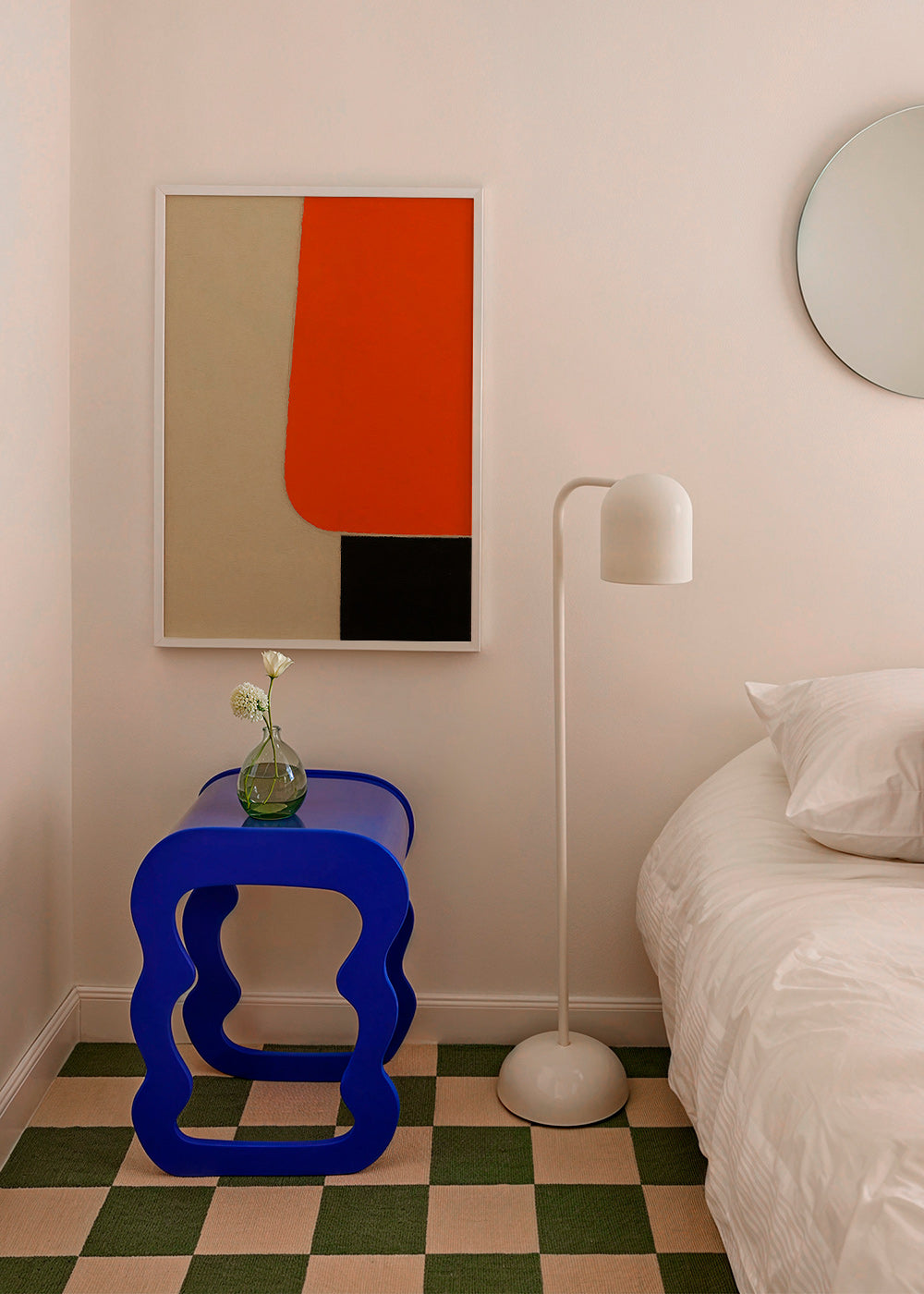 Geometrisk plakat med orange blok og sort bund – Product2
