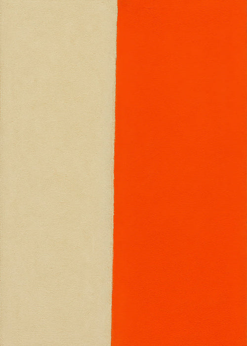 Kunst minimalisme med lodret orange bånd