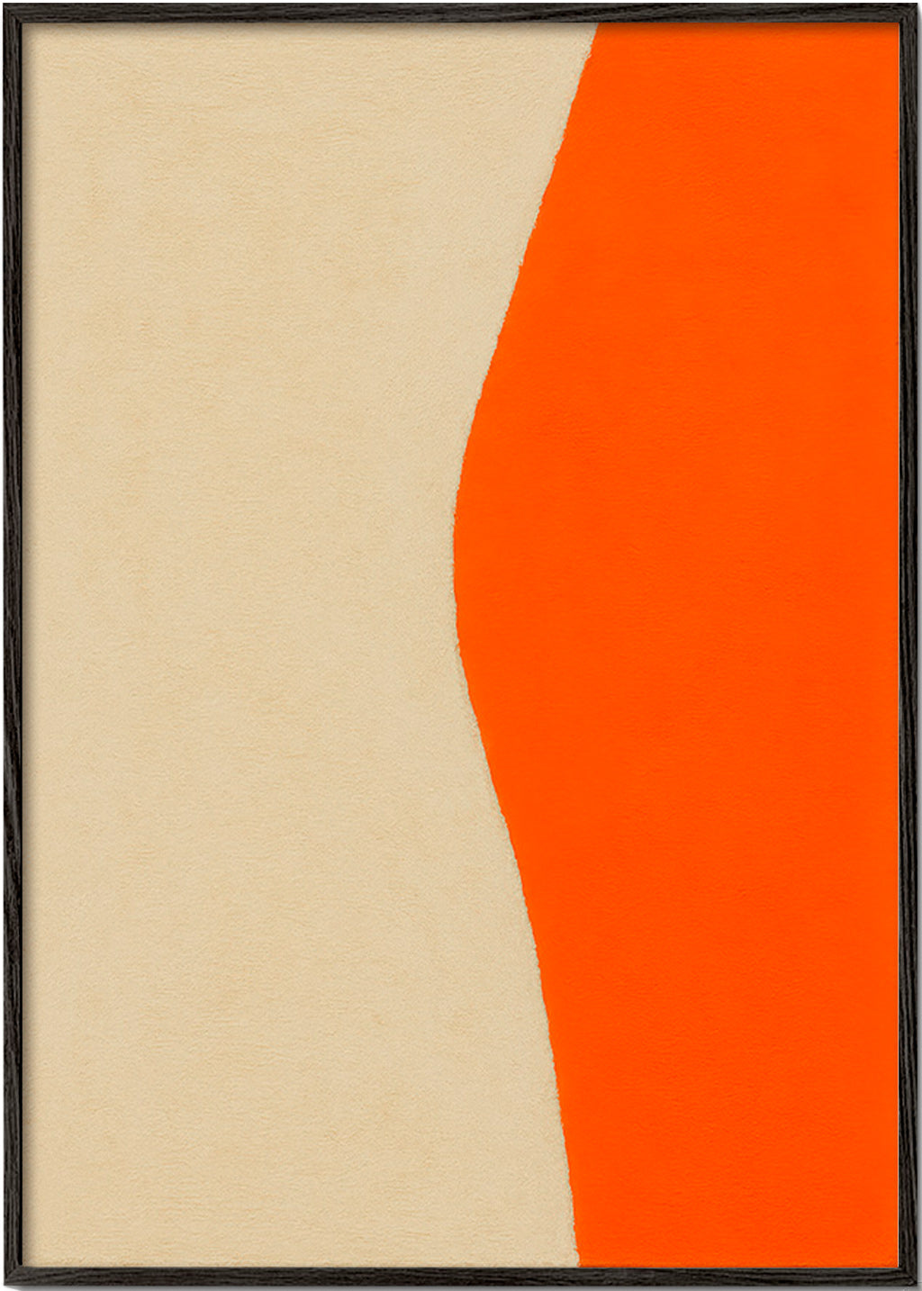 Abstrakt billede med orange kurve – Black Frame