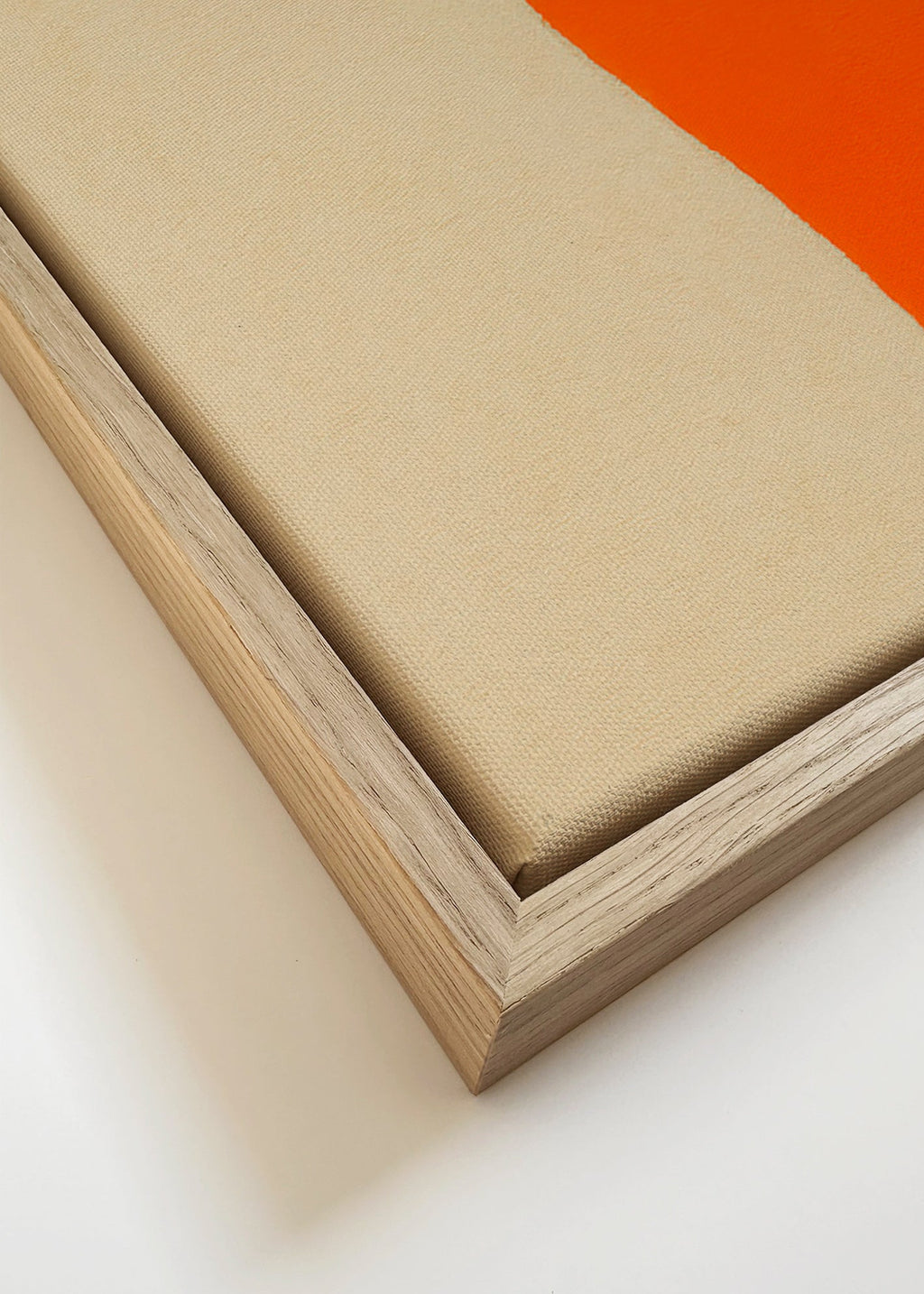 Abstrakt billede med orange kurve – Canvas detail