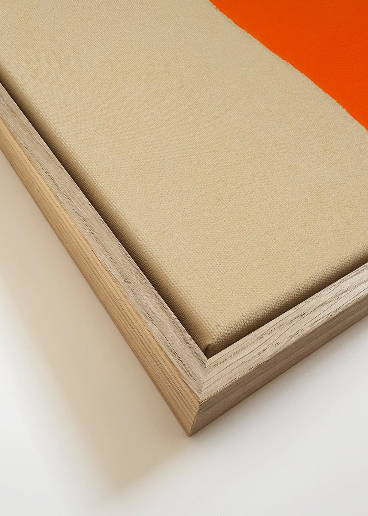 Abstrakt billede med orange kurve – Canvas detail