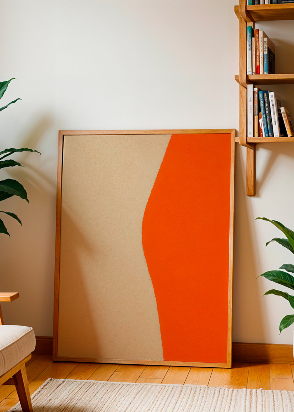 Abstrakt billede med orange kurve – Product3