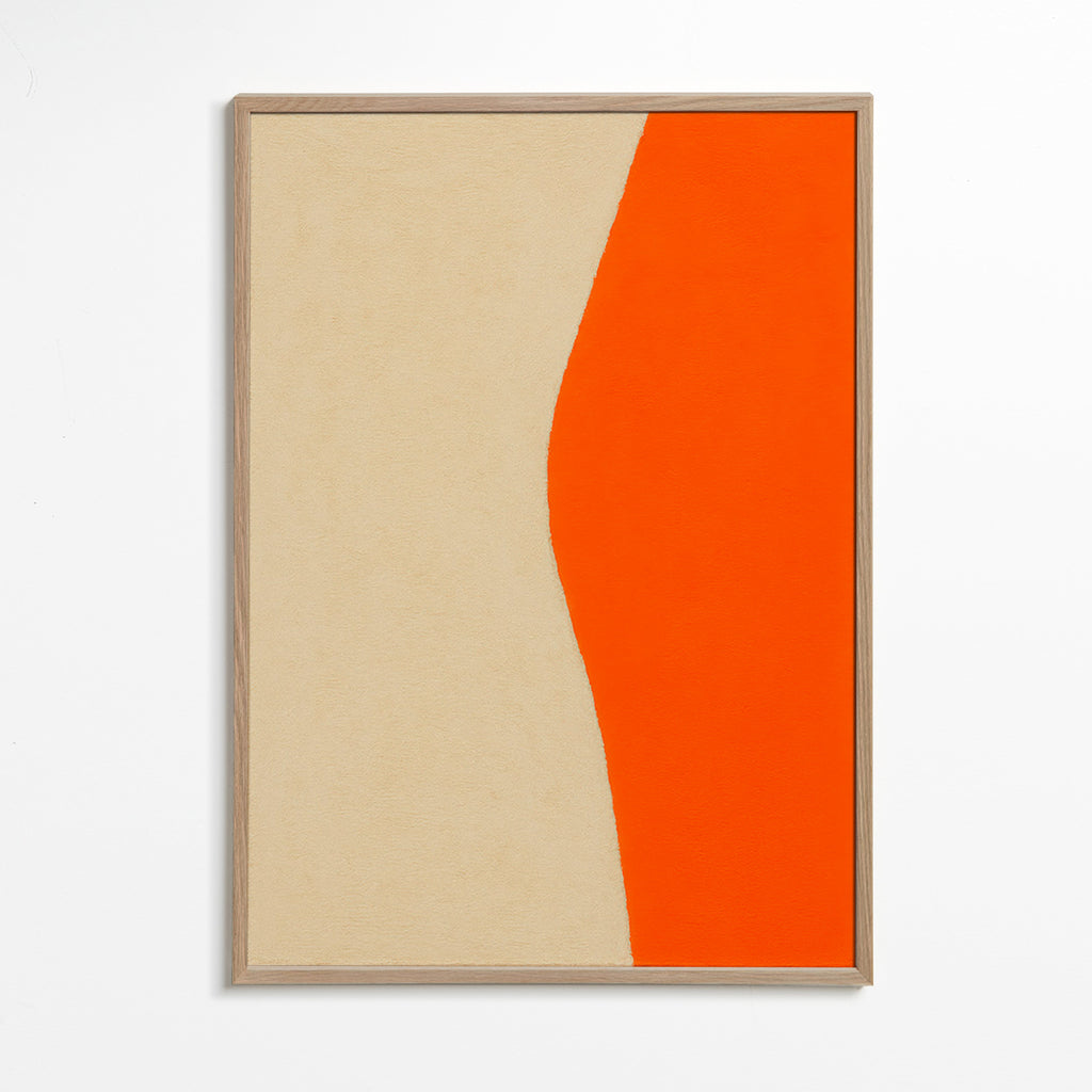 Abstrakt billede med orange kurve – Oak Frame