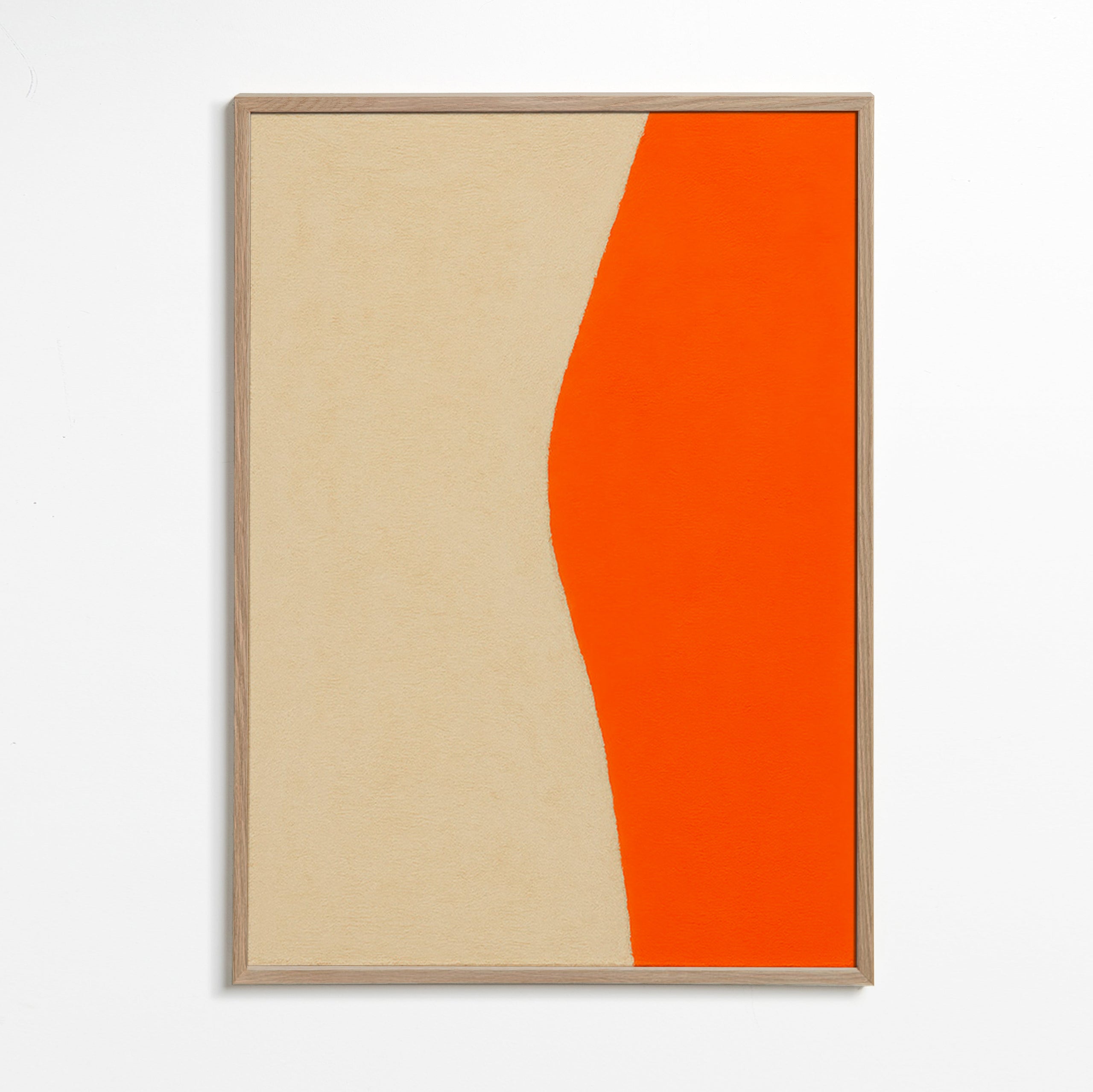 Abstrakt billede med orange kurve – Oak Frame