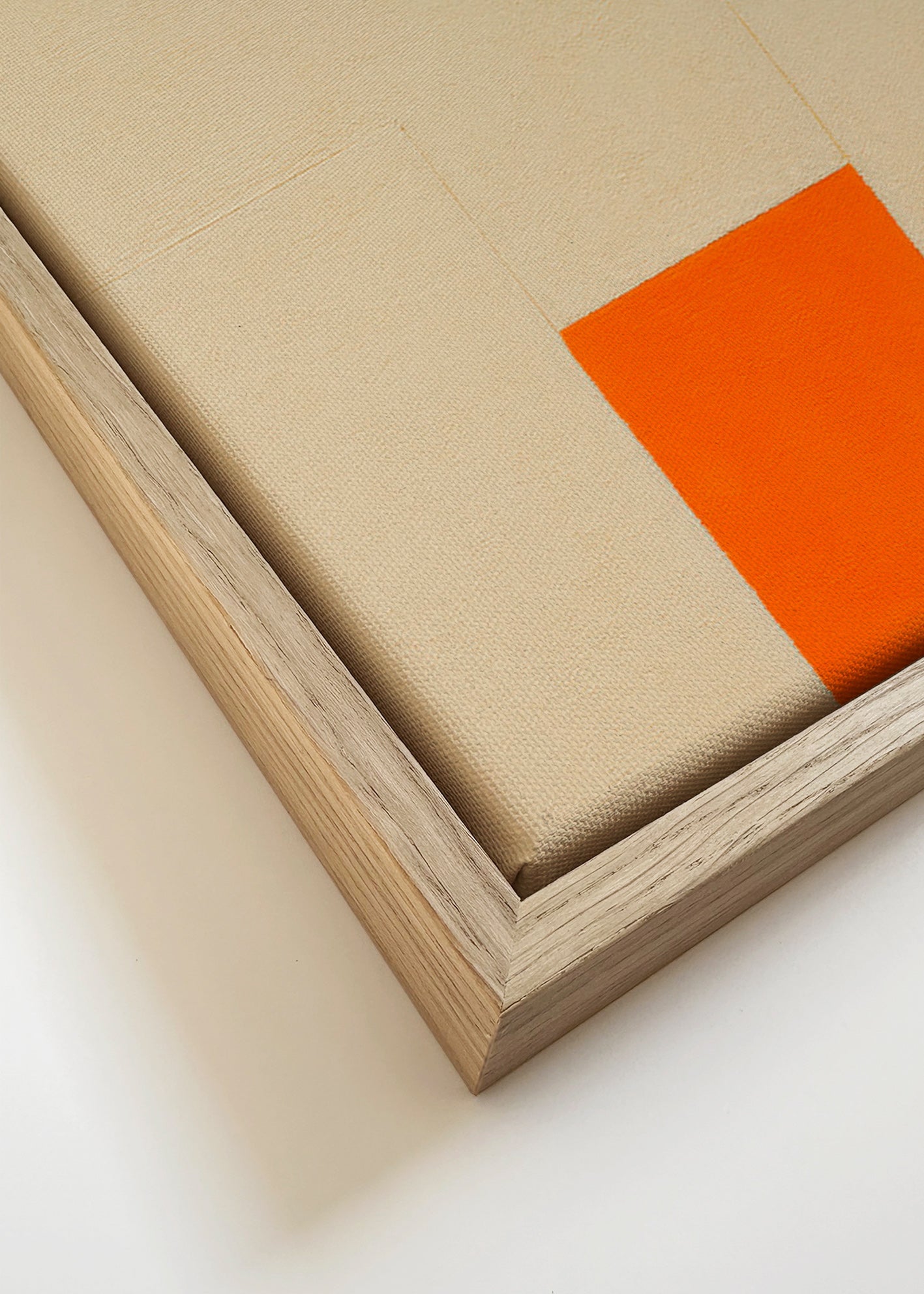 Geometrisk billede beige og orange blokke – Canvas detail
