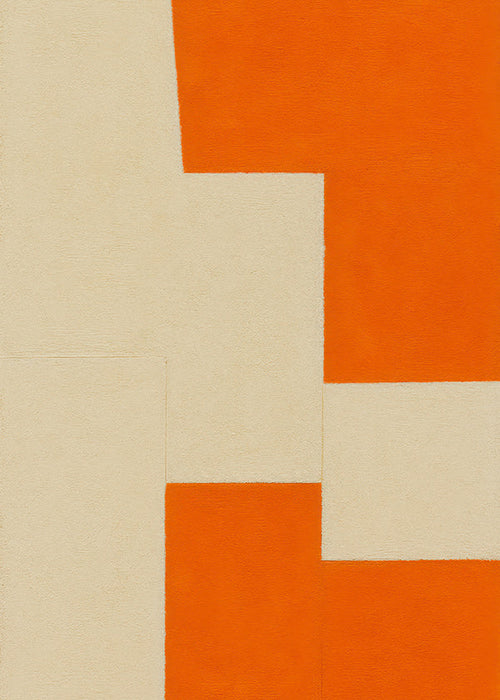 Geometrisk billede beige og orange blokke