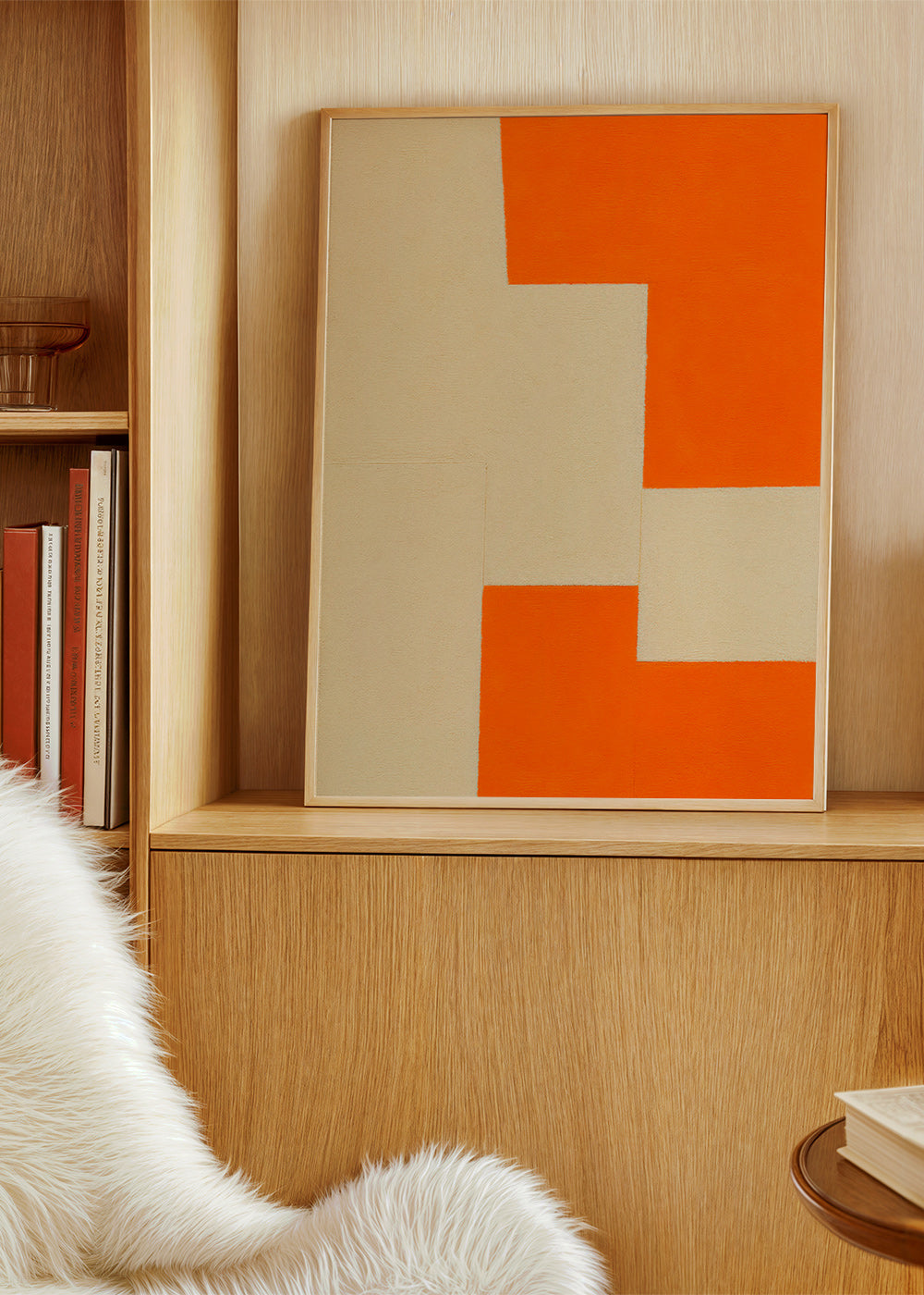 Geometrisk billede beige og orange blokke – Product2