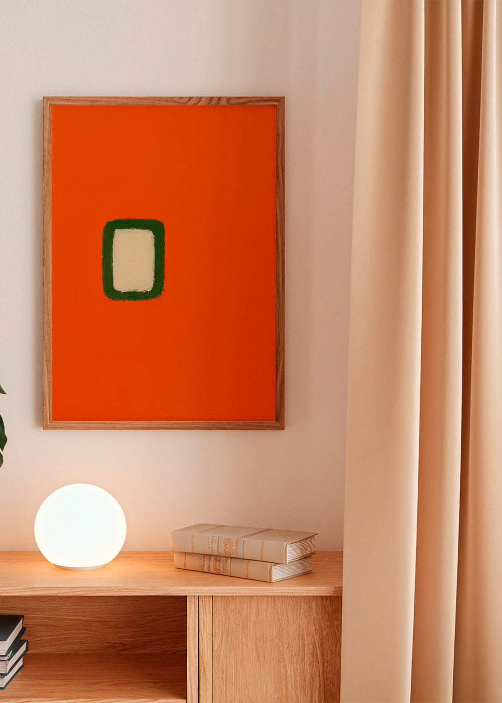 Minimalistisk orange panel med grøn kerne – Product2