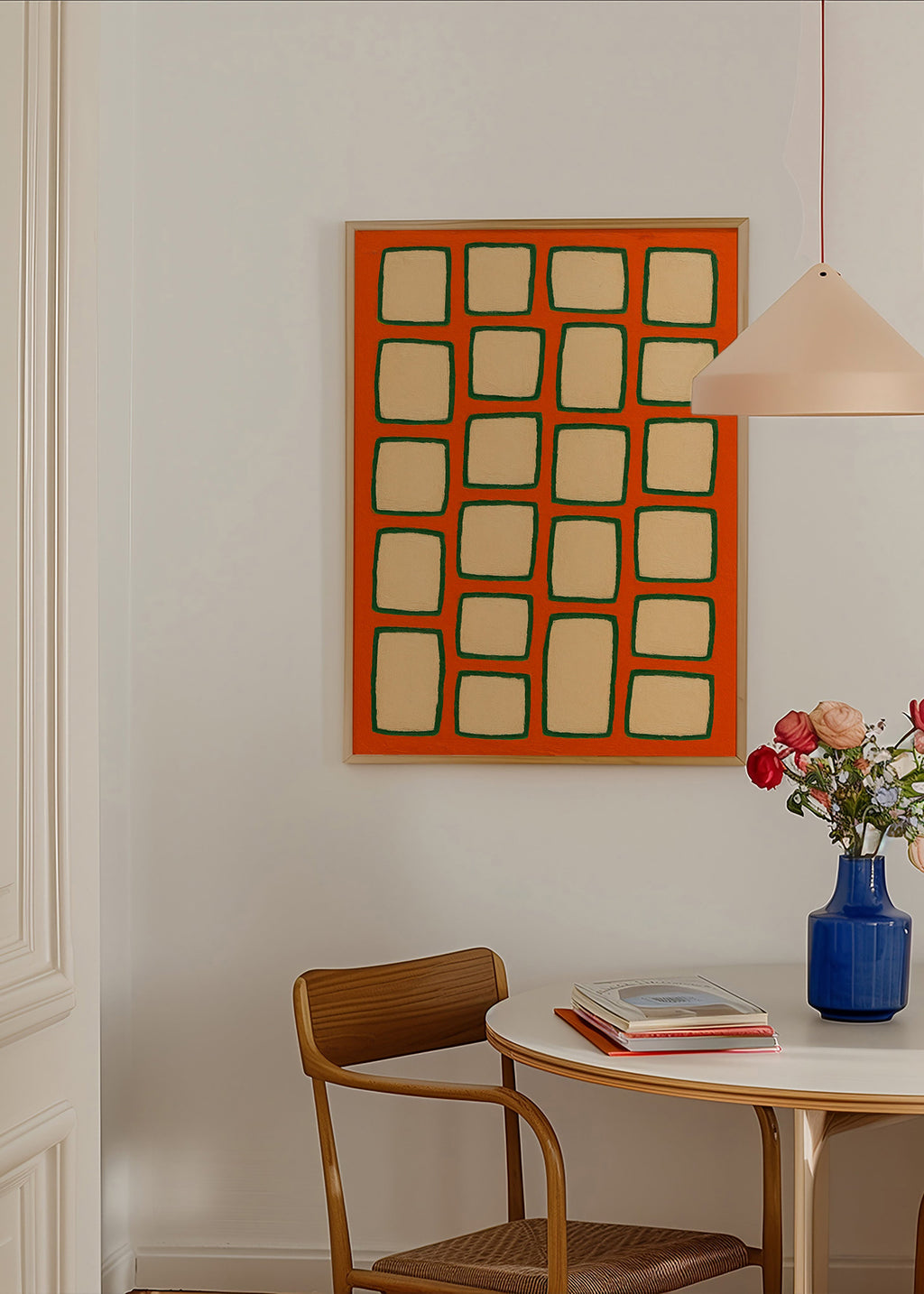 Geometrisk gitter terracotta billede – Product3