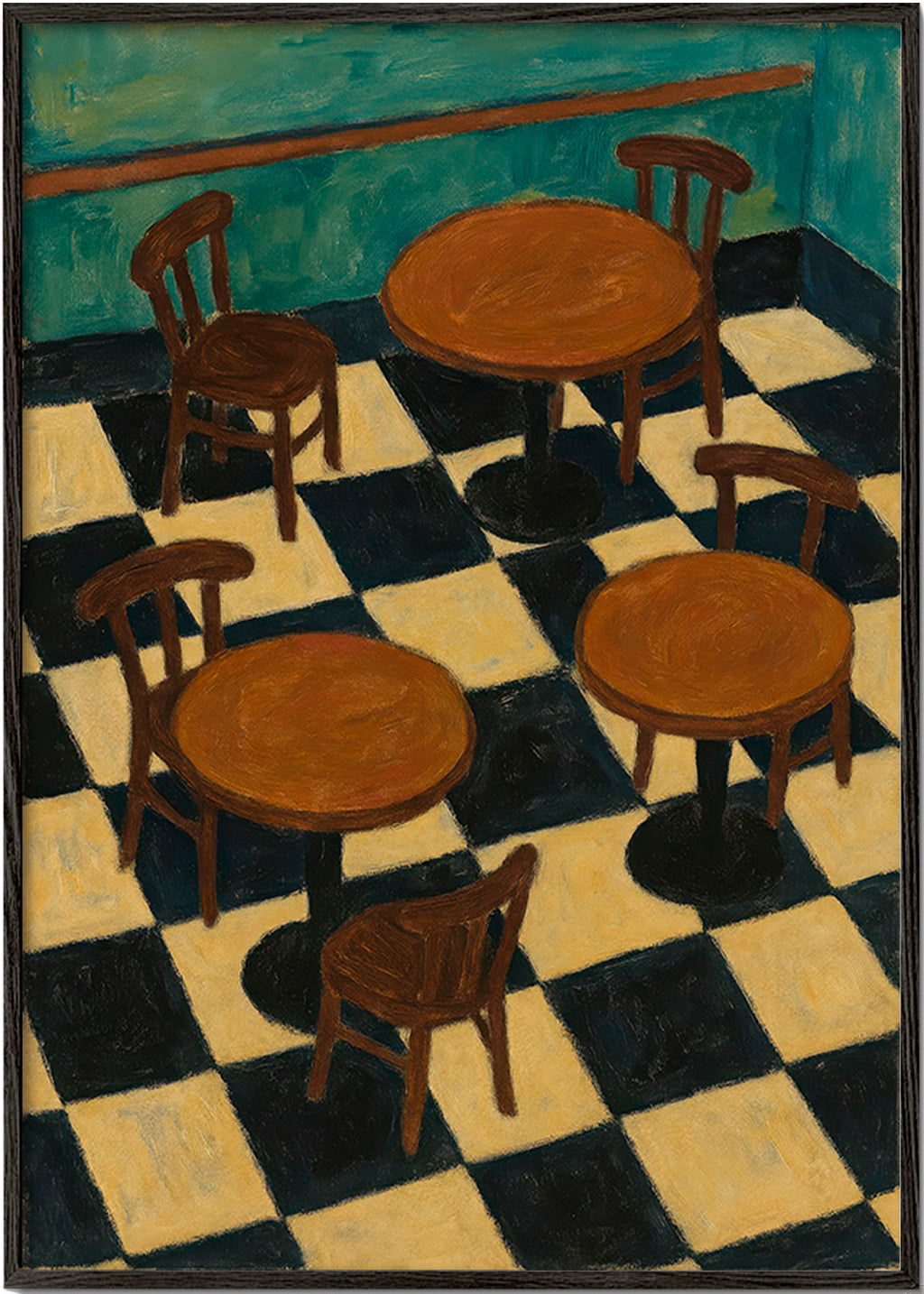 Køkkenkunst: bistroborde på skakgulv – Black Frame