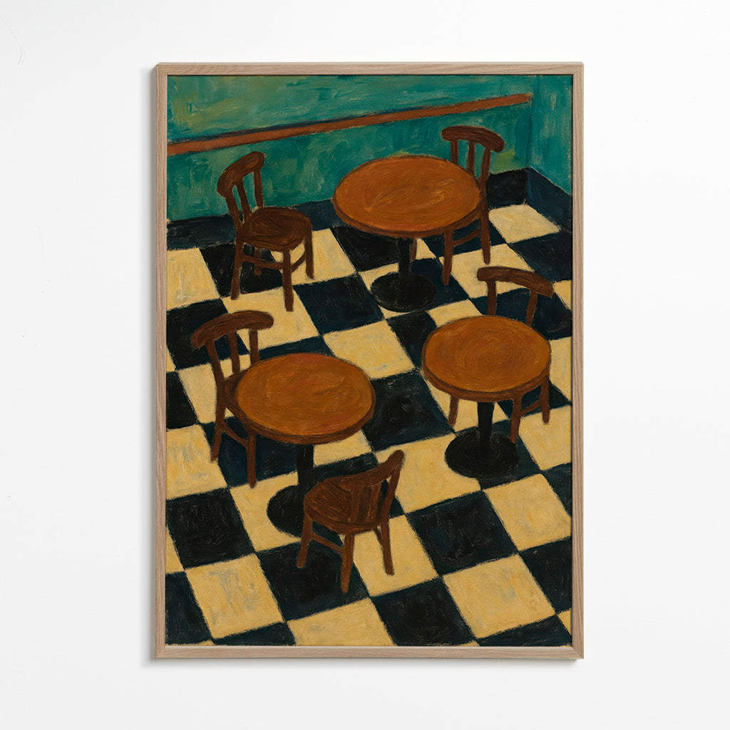 Køkkenkunst: bistroborde på skakgulv – Oak Frame