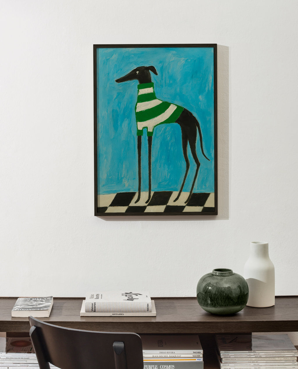 Stiliseret hund med grønne striber – Product2