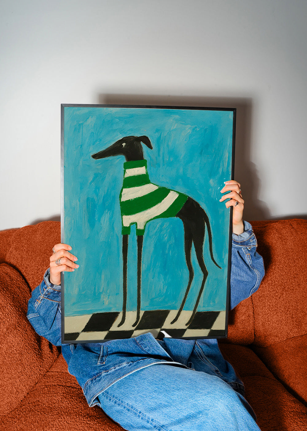 Stiliseret hund med grønne striber – Product3