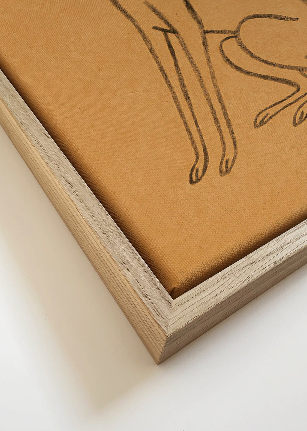 Galgo-silhuet linjetegning – Canvas detail