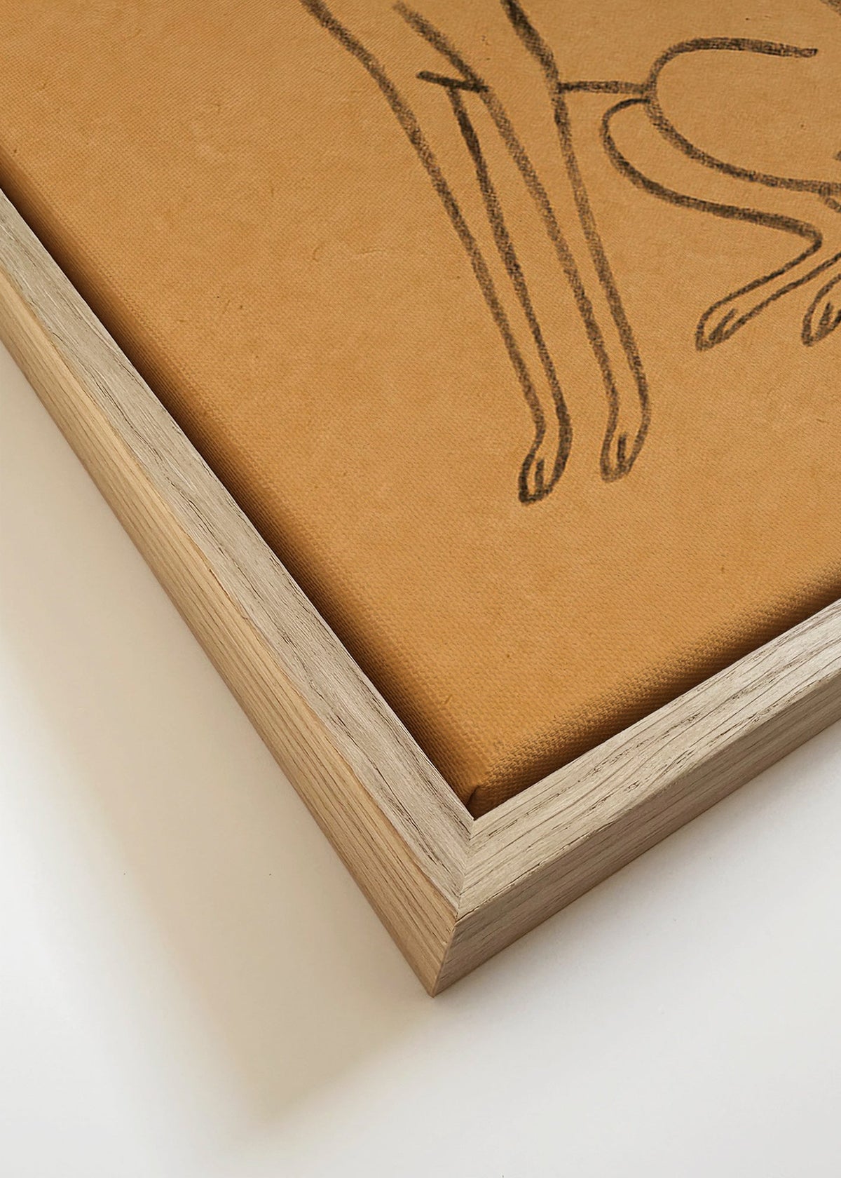 Galgo-silhuet linjetegning – Canvas detail