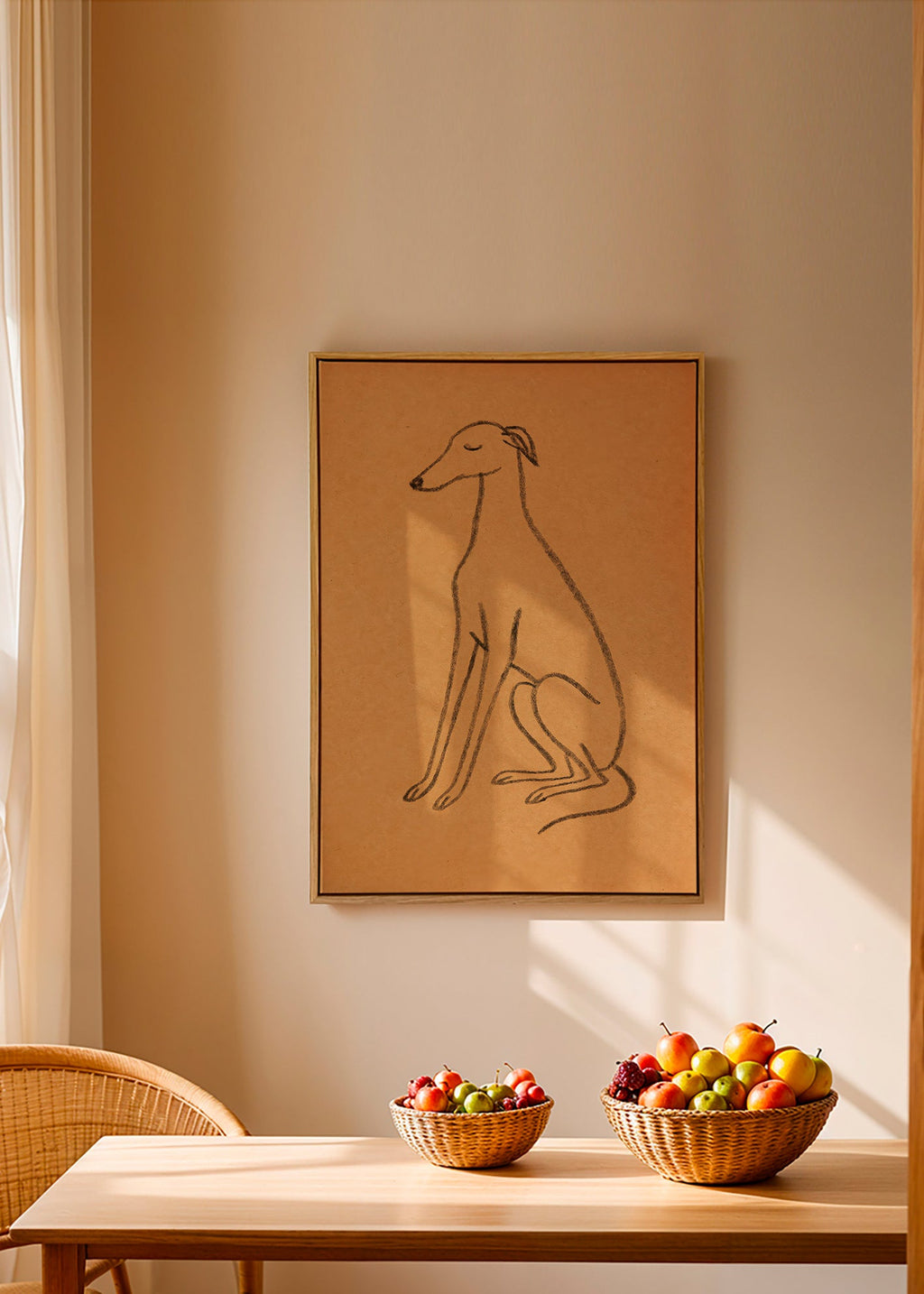 Galgo-silhuet linjetegning – Canvas2