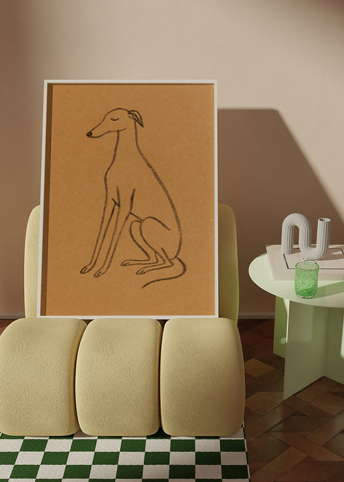 Galgo-silhuet linjetegning – Product1