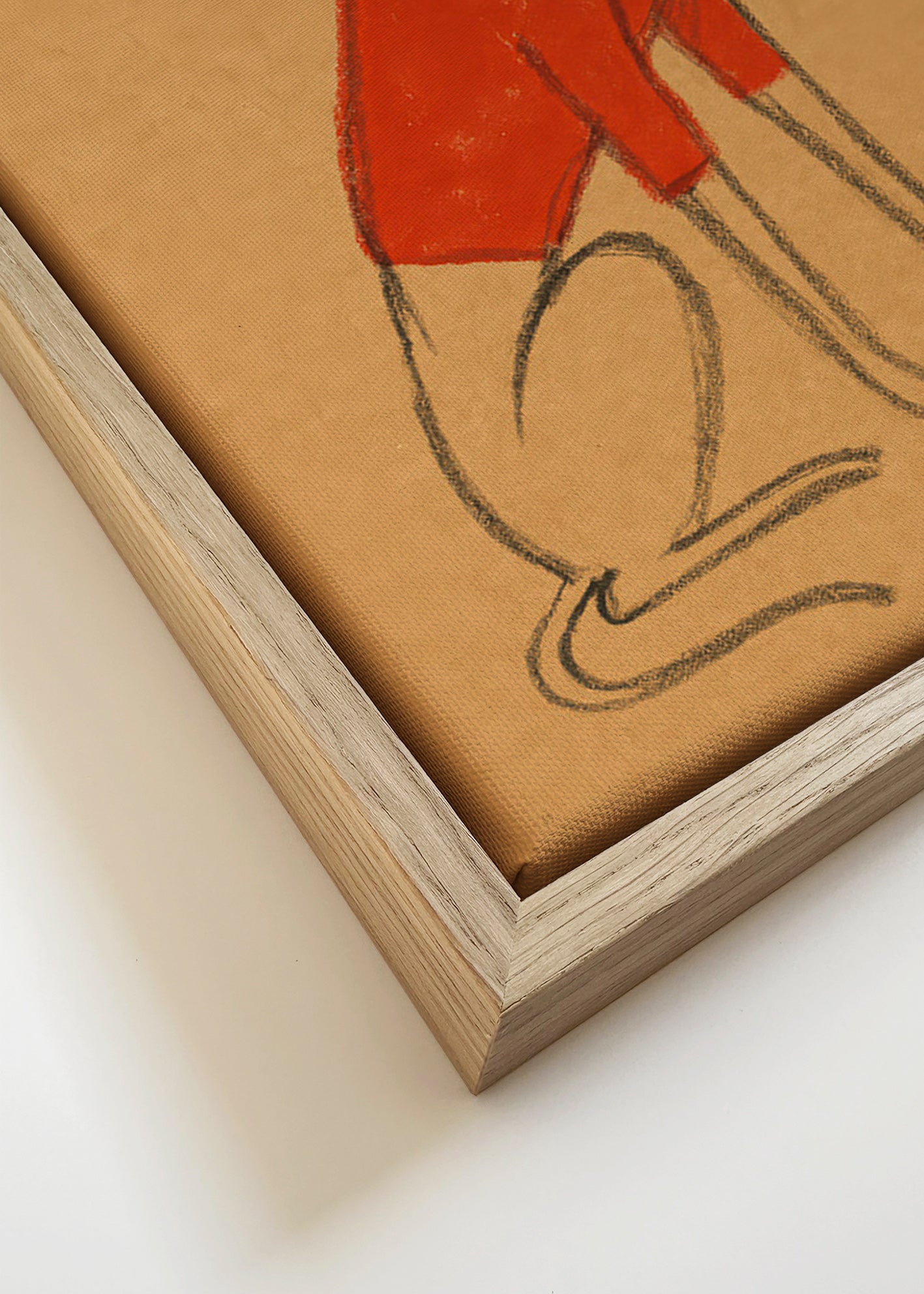 Illustration af galgo i rød sweater – Canvas detail
