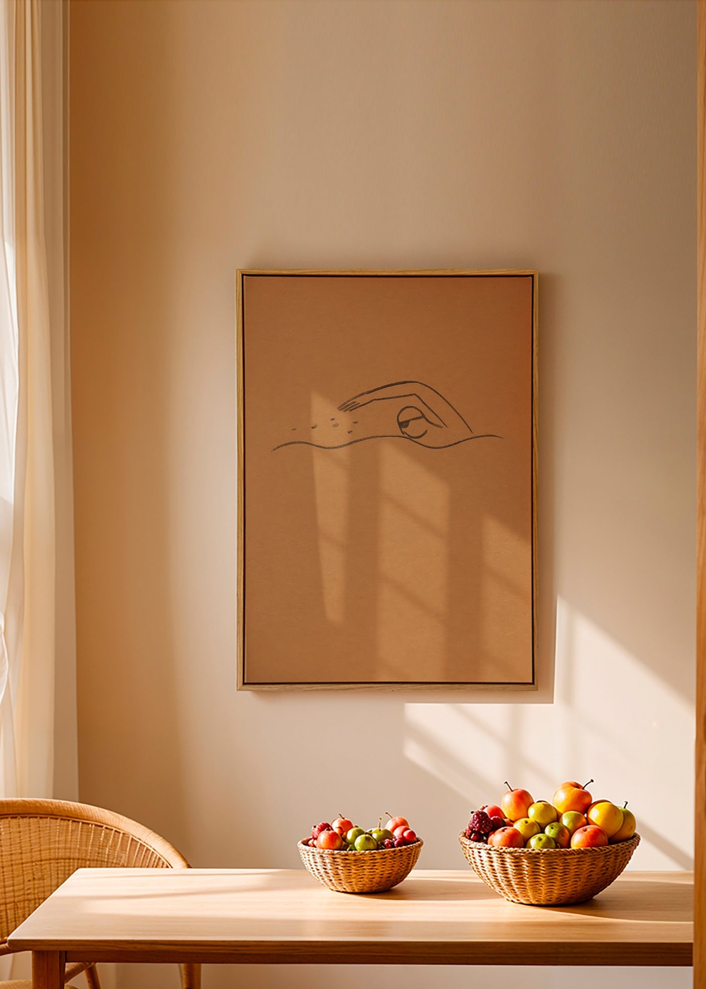 Minimal svømmer illustration på kraftpapir – Canvas1