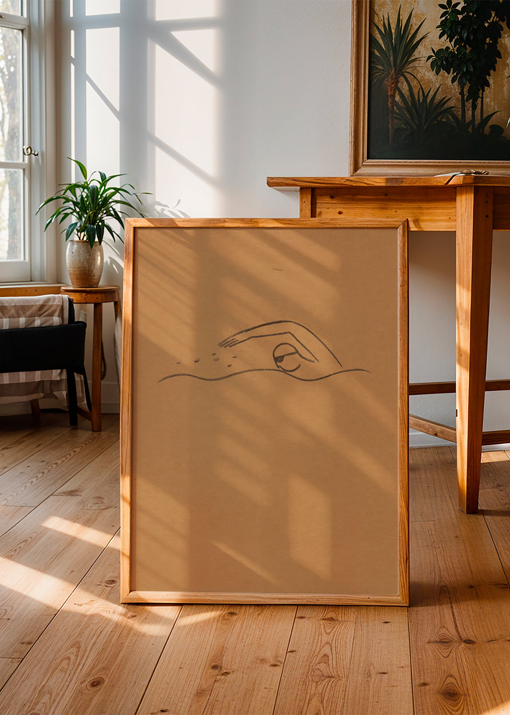 Minimal svømmer illustration på kraftpapir – Product1