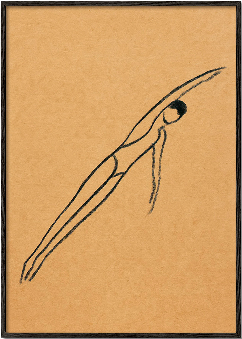 Illustration af figur i suspension – Black Frame