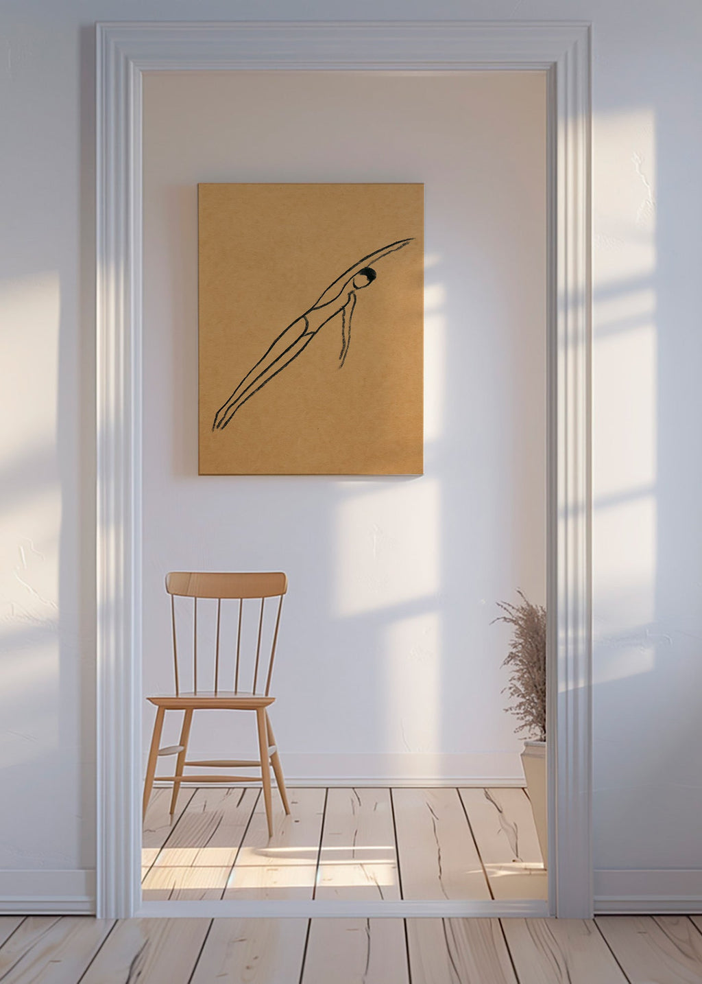 Illustration af figur i suspension – Canvas