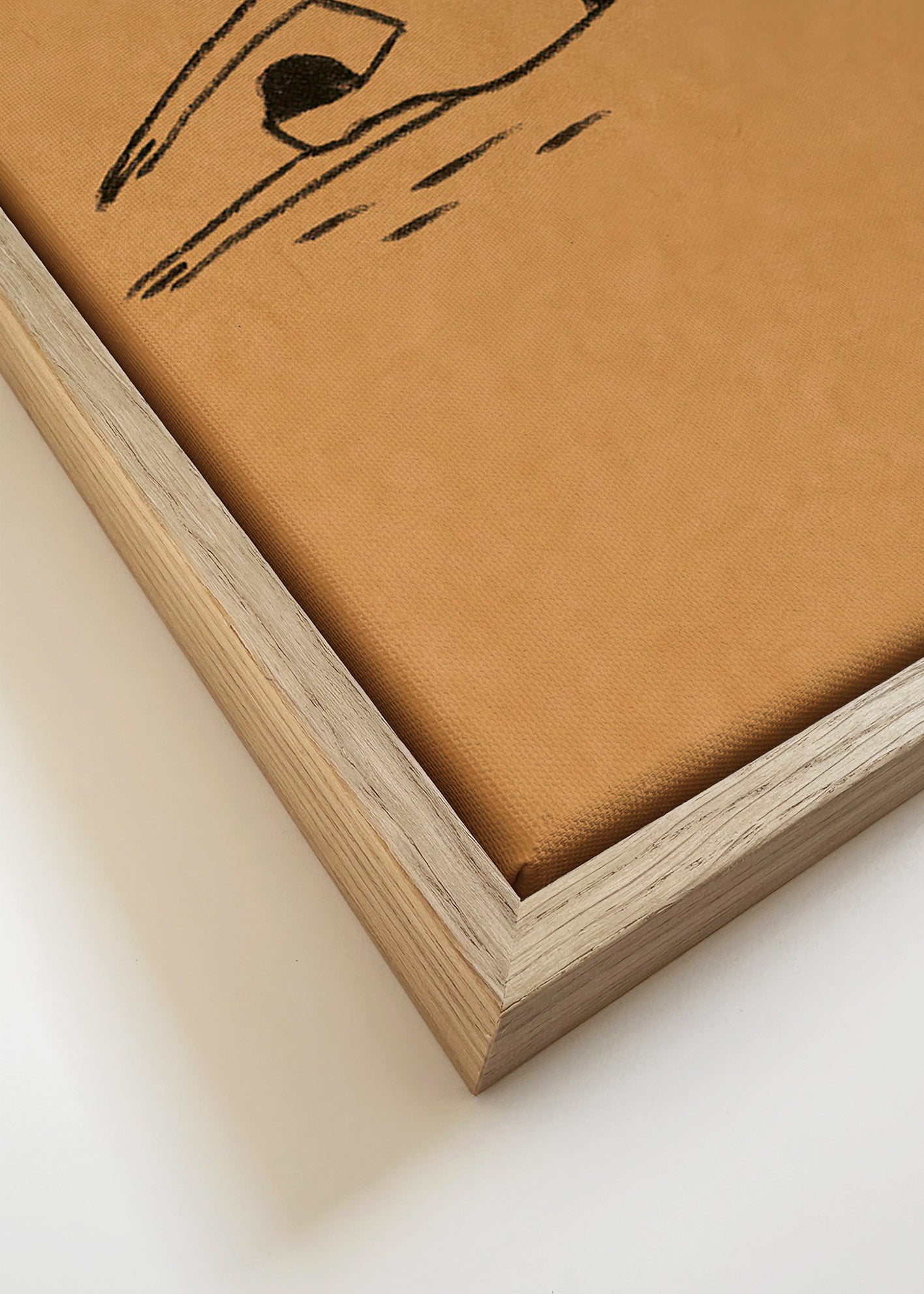 Illustration af svømmer i linjetegning – Canvas detail