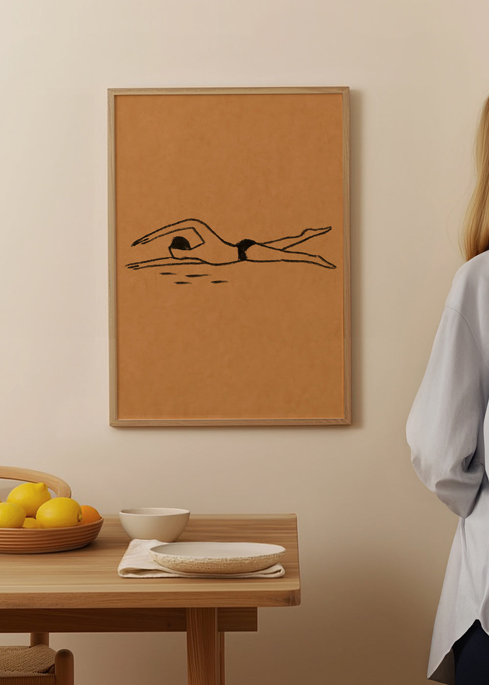 Illustration af svømmer i linjetegning – Product2