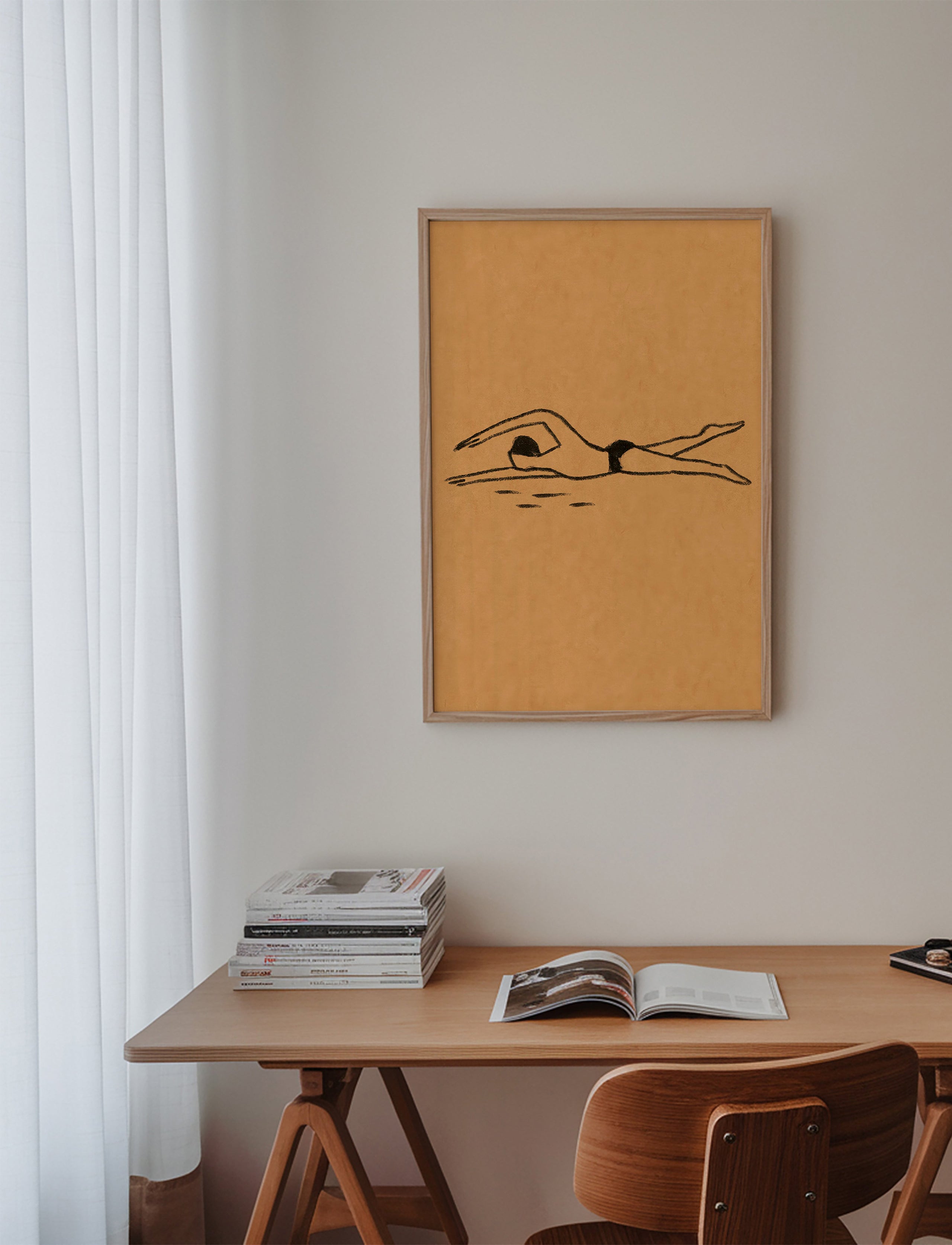 Illustration af svømmer i linjetegning – Product3