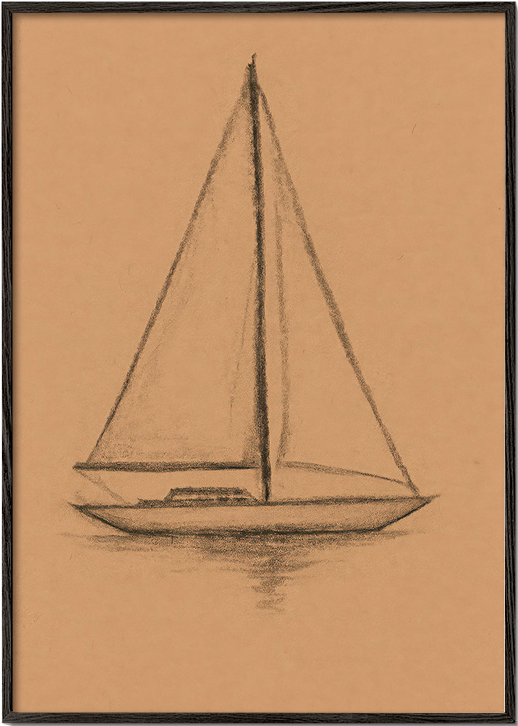 Sort-hvid kunst: sejlbådssketch – Black Frame
