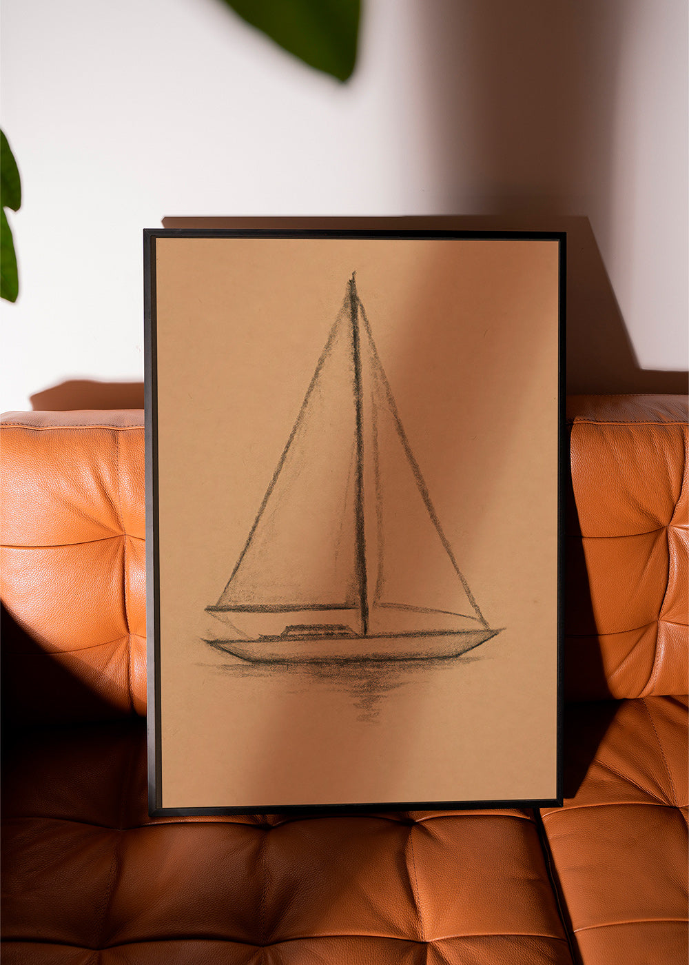 Sort-hvid kunst: sejlbådssketch – Product1