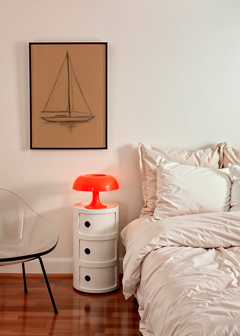 Sort-hvid kunst: sejlbådssketch – Product3