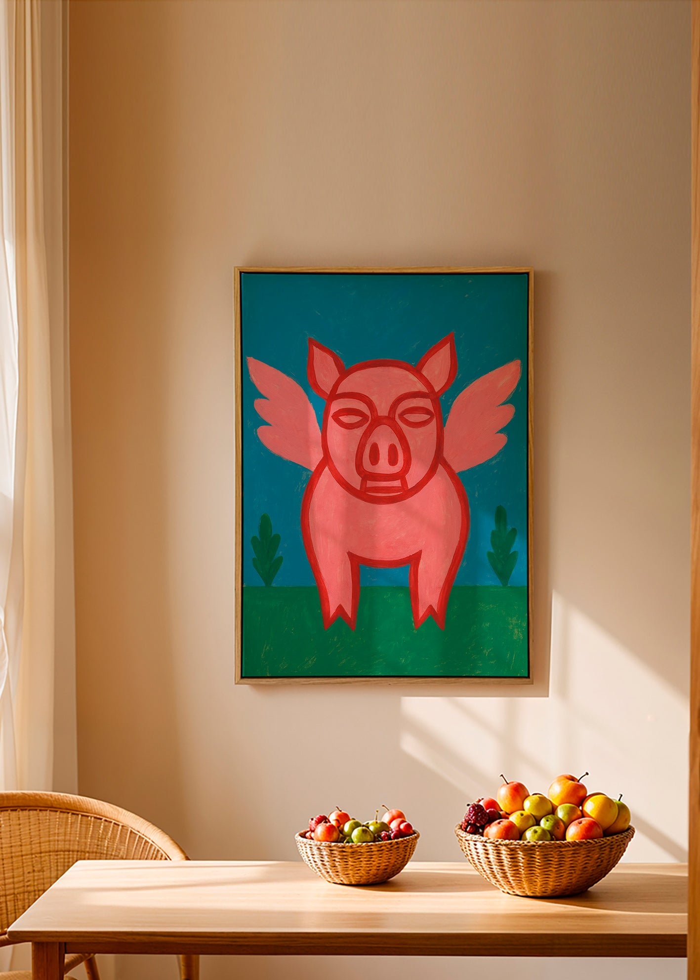 Plakat flyvende gris legende illustration – Canvas2