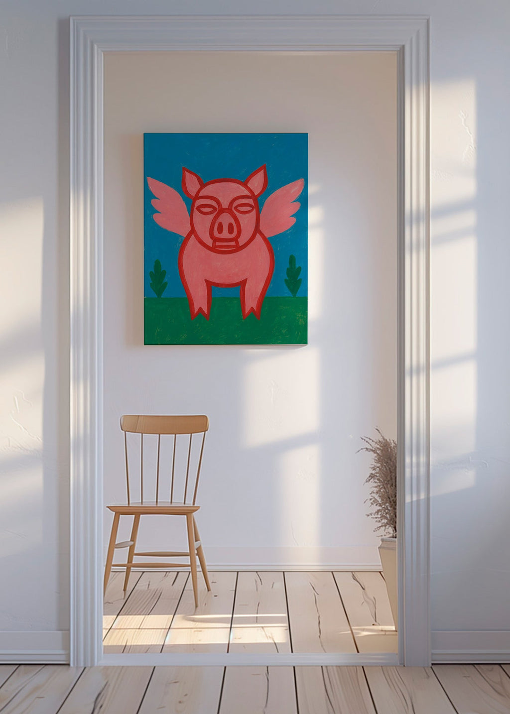 Plakat flyvende gris legende illustration – Canvas