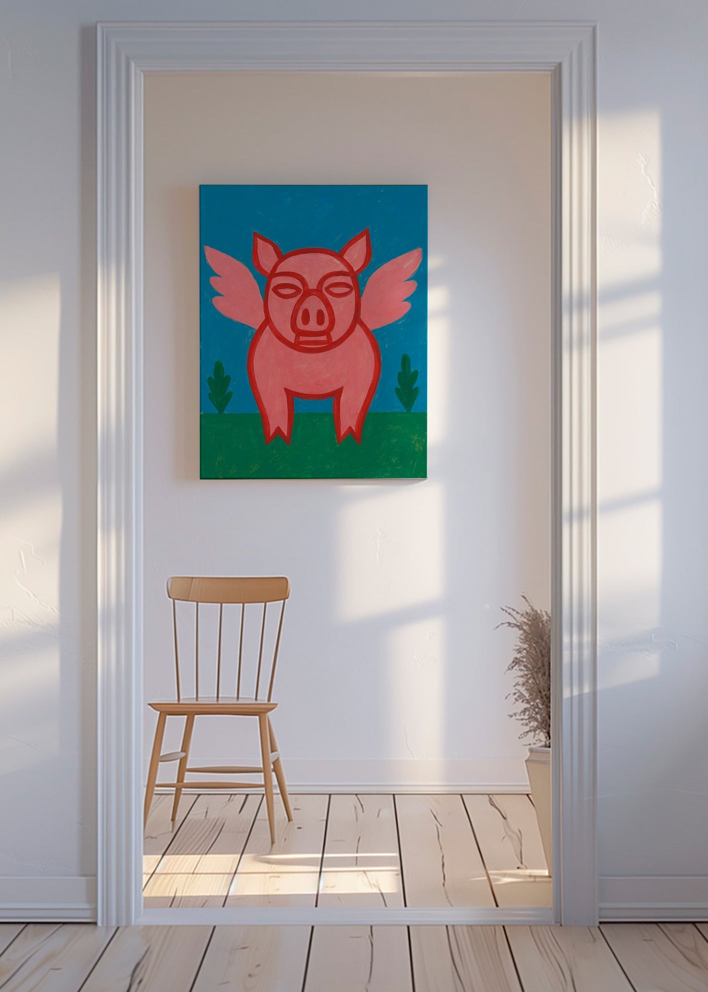 Plakat flyvende gris legende illustration – Canvas
