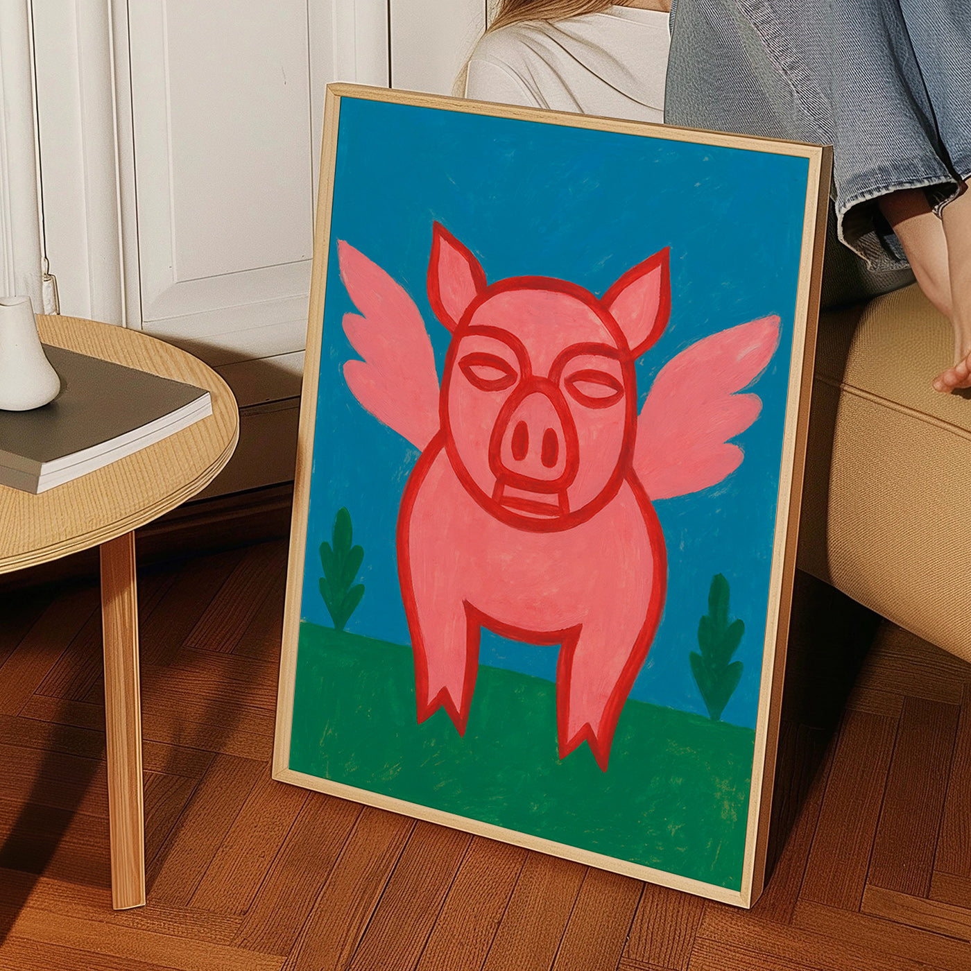Plakat flyvende gris legende illustration – Product1