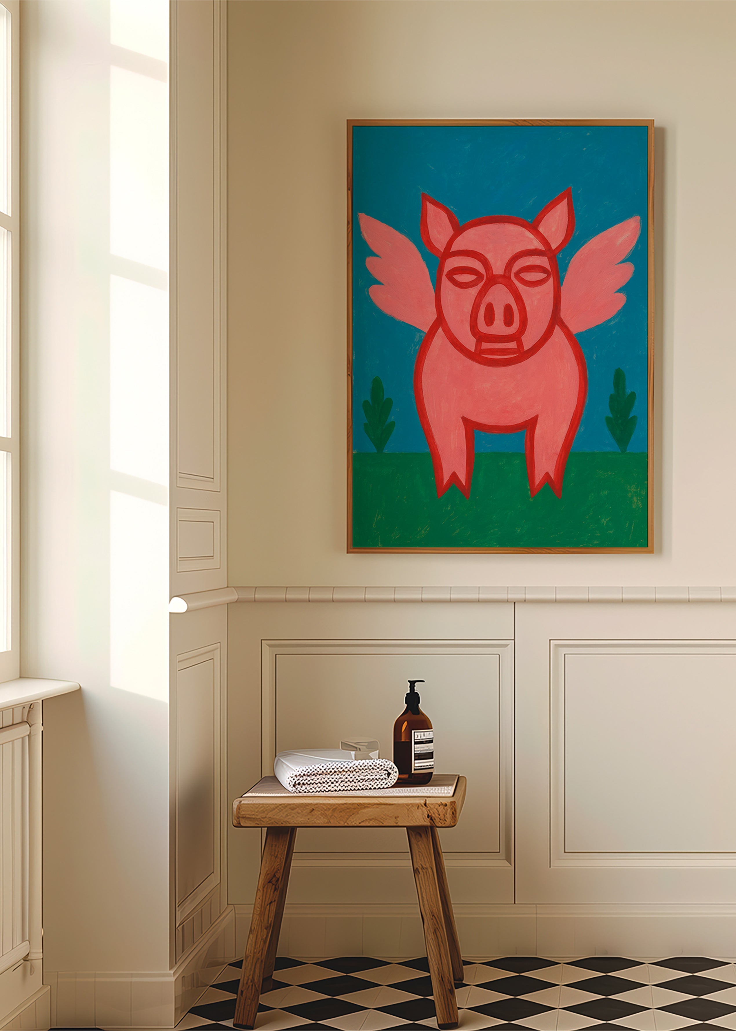Plakat flyvende gris legende illustration – Product3