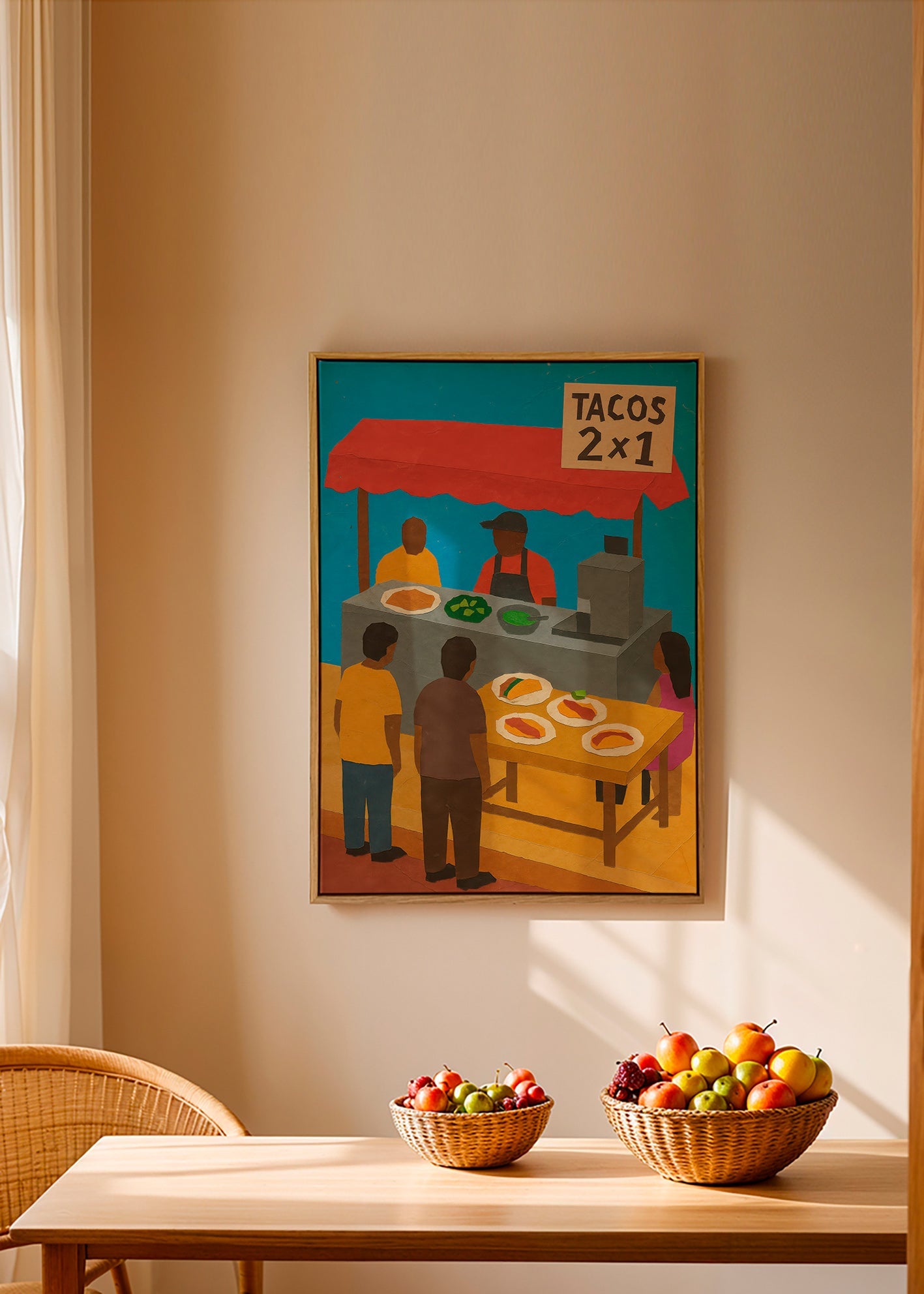Køkkenkunst med illustreret tacos-bod – Canvas2